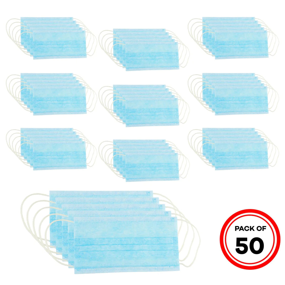 3-PLY Earloop Disposable Face Mask, Box Of 50 - Ready First Aid