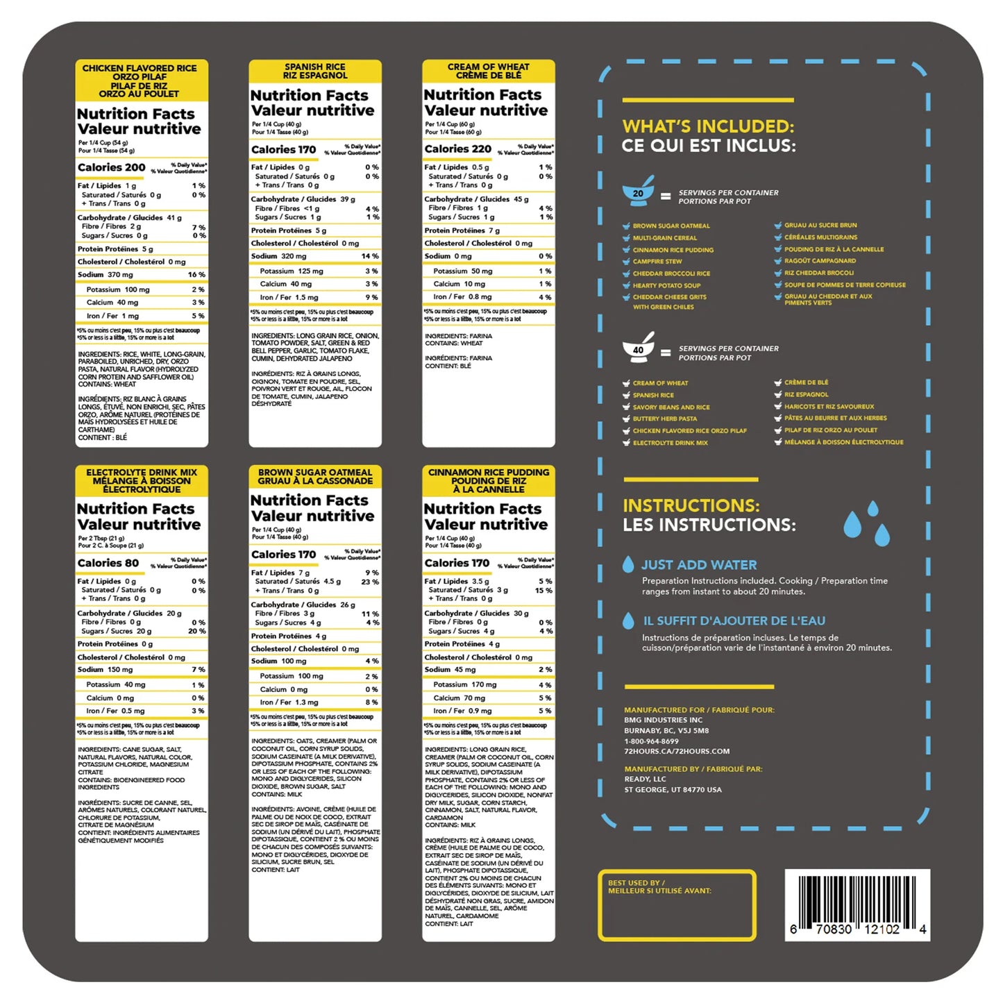 72HRS 90 Day (3 Months) 2000 Calories Per Day Emergency Food Supply Survival Food Kit