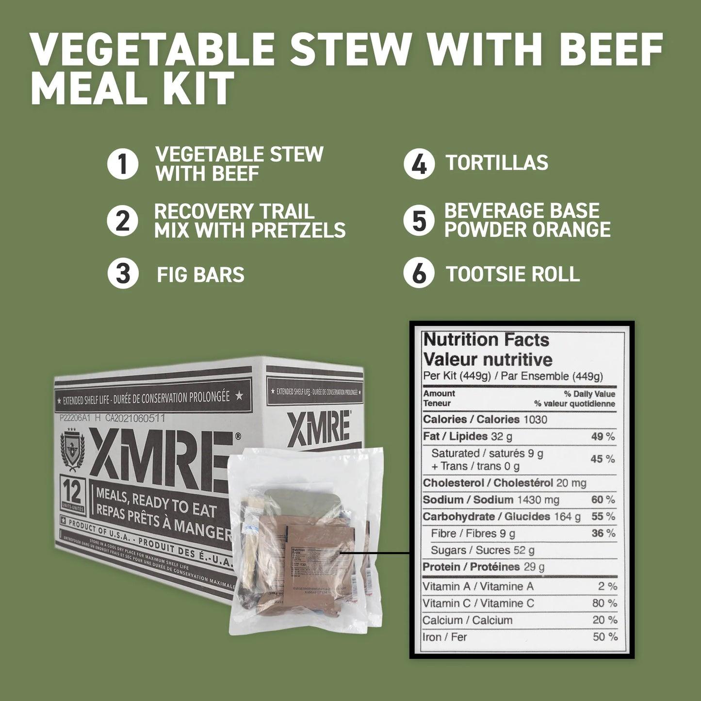 XMRE 12 Meals Ready To Eat Case (With Flameless Heaters)
