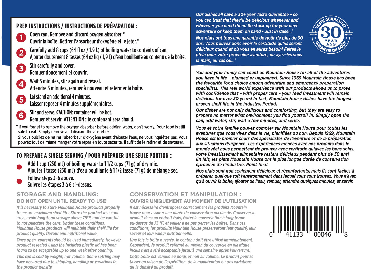 Mountain House Chili Mac with Beef #10 Can Directions