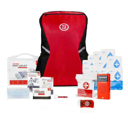 1 Person 72HRS Essential Backpack - Emergency Survival Kit (Red)