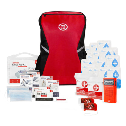 2 Person 72HRS Essential Backpack - Emergency Survival Kit (Red)