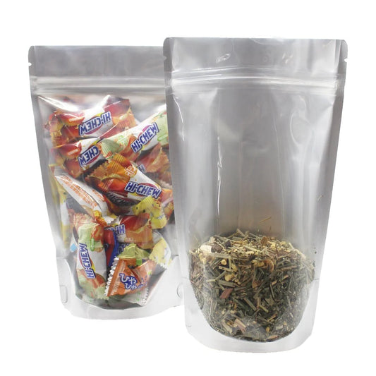 8 Oz Stand Up Pouch (One Side Clear) - 5.0 Mil (9.37" X 5.91" X 2.6")