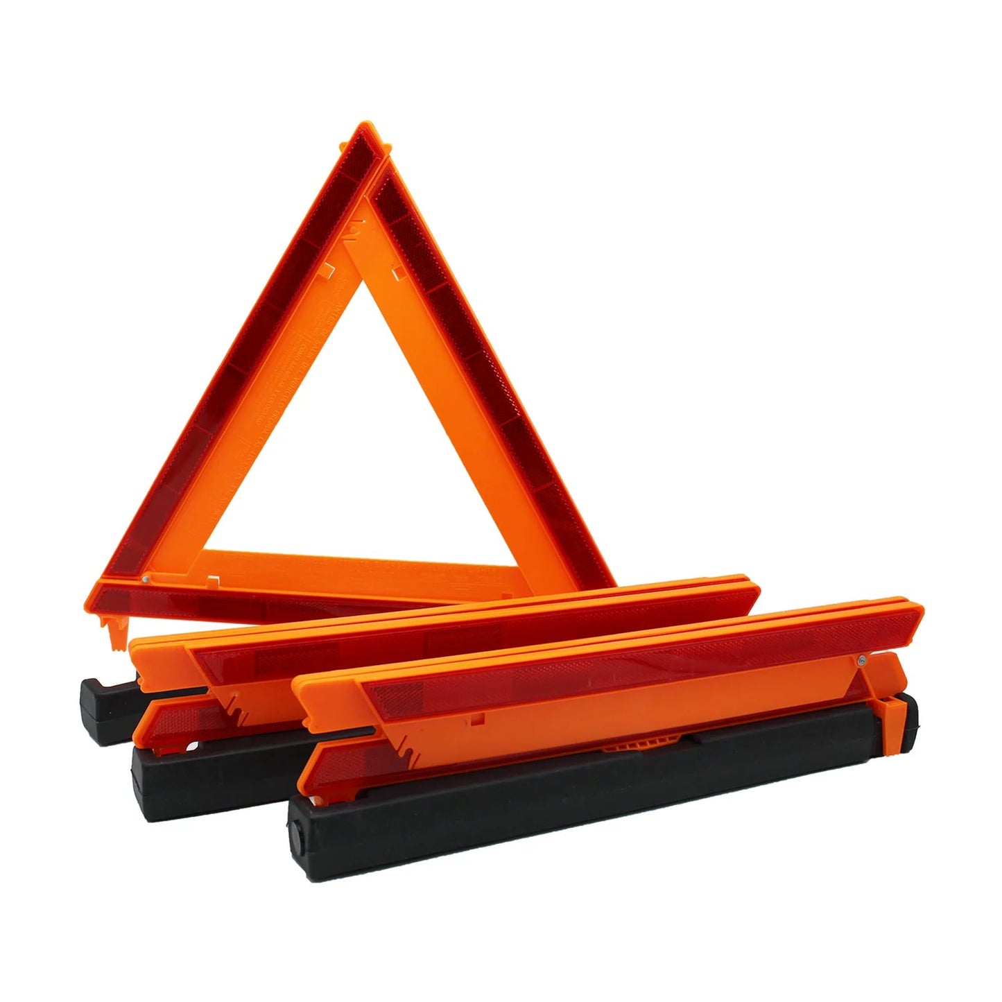 Deluxe 3pc Reflective Triangle Warning Set Weighted