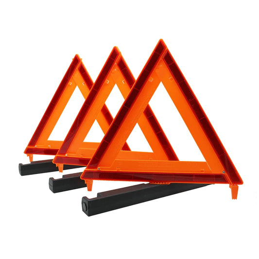 Deluxe 3pc Reflective Triangle Warning Set Weighted