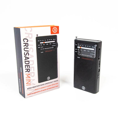 Crusader Mini NOAA Radio AM/FM (Black)