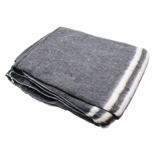 Cotton Blanket (60"x84") grey with white strip