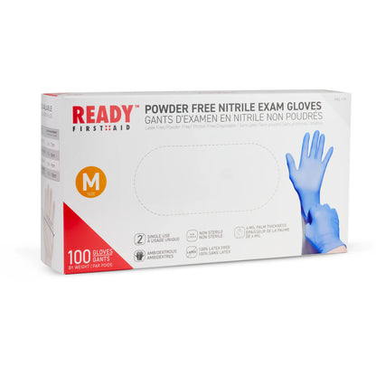Nitrile Gloves (M), Blue, 4.0 Mil, Box Of 100 Pieces - Ready First Aid™