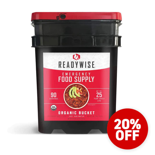 ReadyWise 90 Servings - Organic Emergency Freeze Dried Food