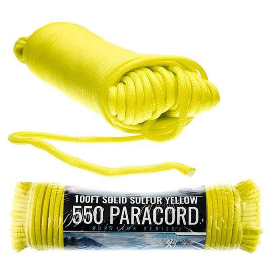 Paracord (Solid Sulphur Yellow) - 4mm, 7 Strand Cord, 550 Pound Pull Strength
