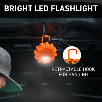 3 Pcs LED Emergency Road Flare with Orange Bag