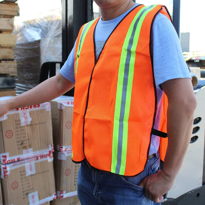 Safety Vest With Reflective Yellow Stripe