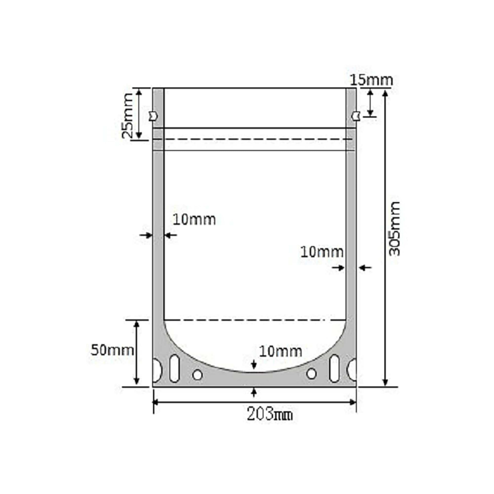 1/2 Gallon Mylar Bag (Ziplock) - 5.0 Mil (8" x 12" x 4") dimensions